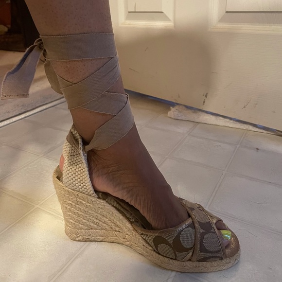COACH Sandals with Leg Wrap - Picture 1 of 8